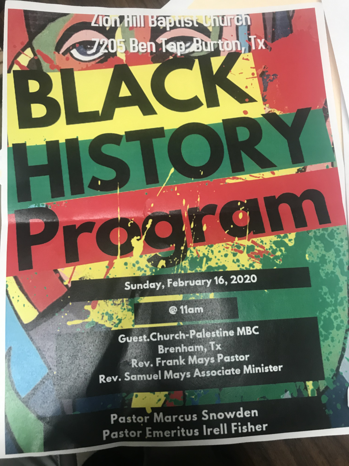 BLACK HISTORY PROGRAM SUNDAY AT ZION HILL BAPTIST CHURCH – KWHI.com