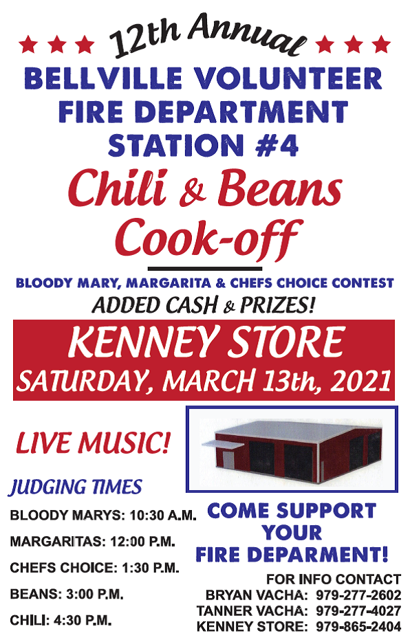 BELLVILLE VFD CHILI & BEANS COOK-OFF SATURDAY – KWHI.com