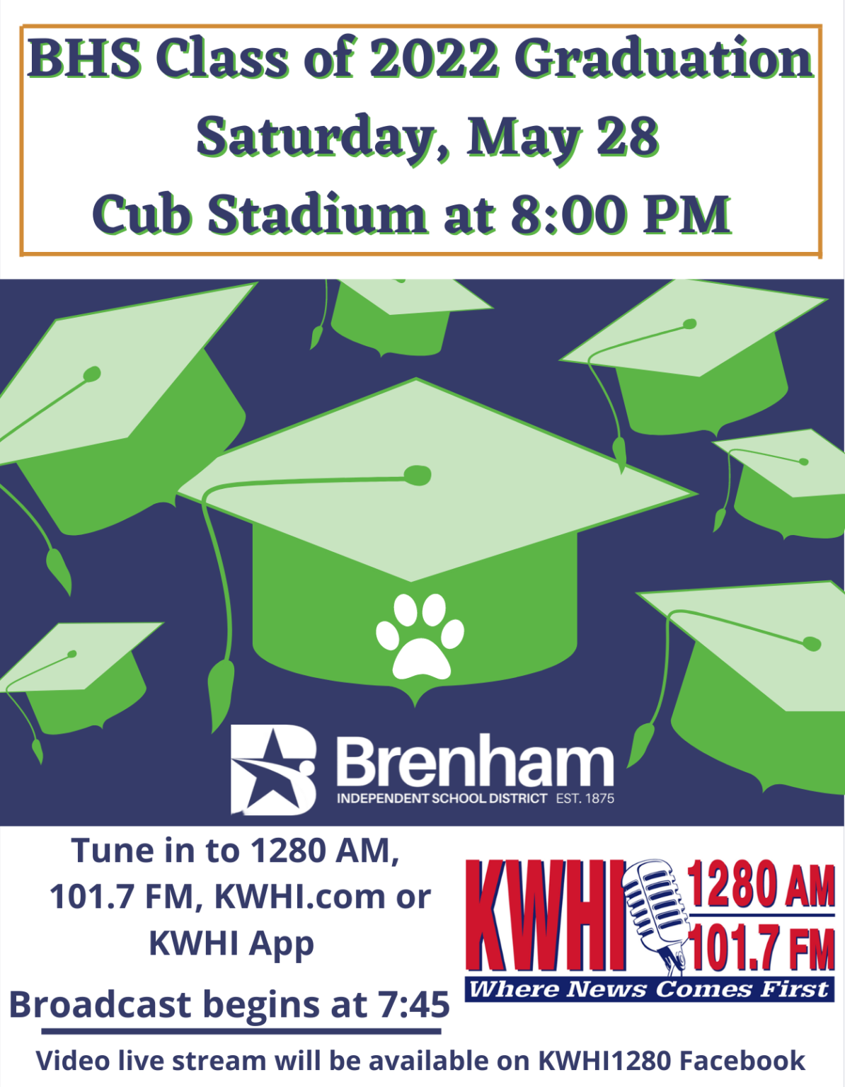 Brenham HS Class of 2022 Graduation