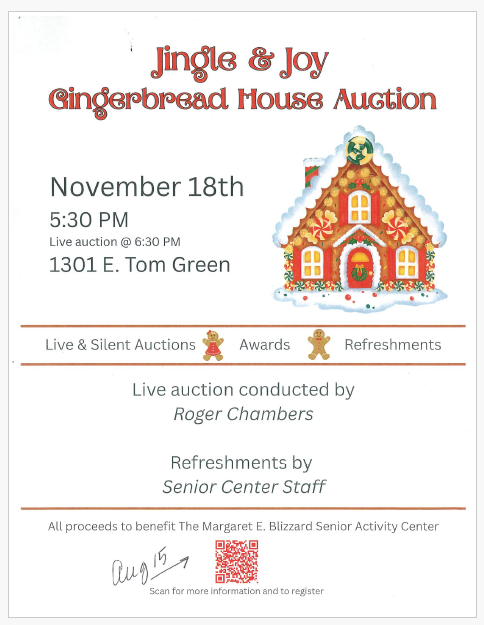 Jingle & Joy Gingerbread House Auction (Brenham)