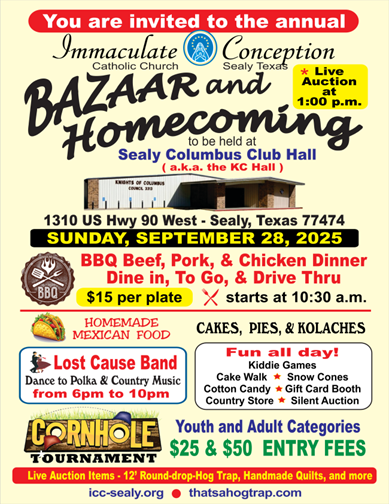 immaculate conception bazaar sept 28